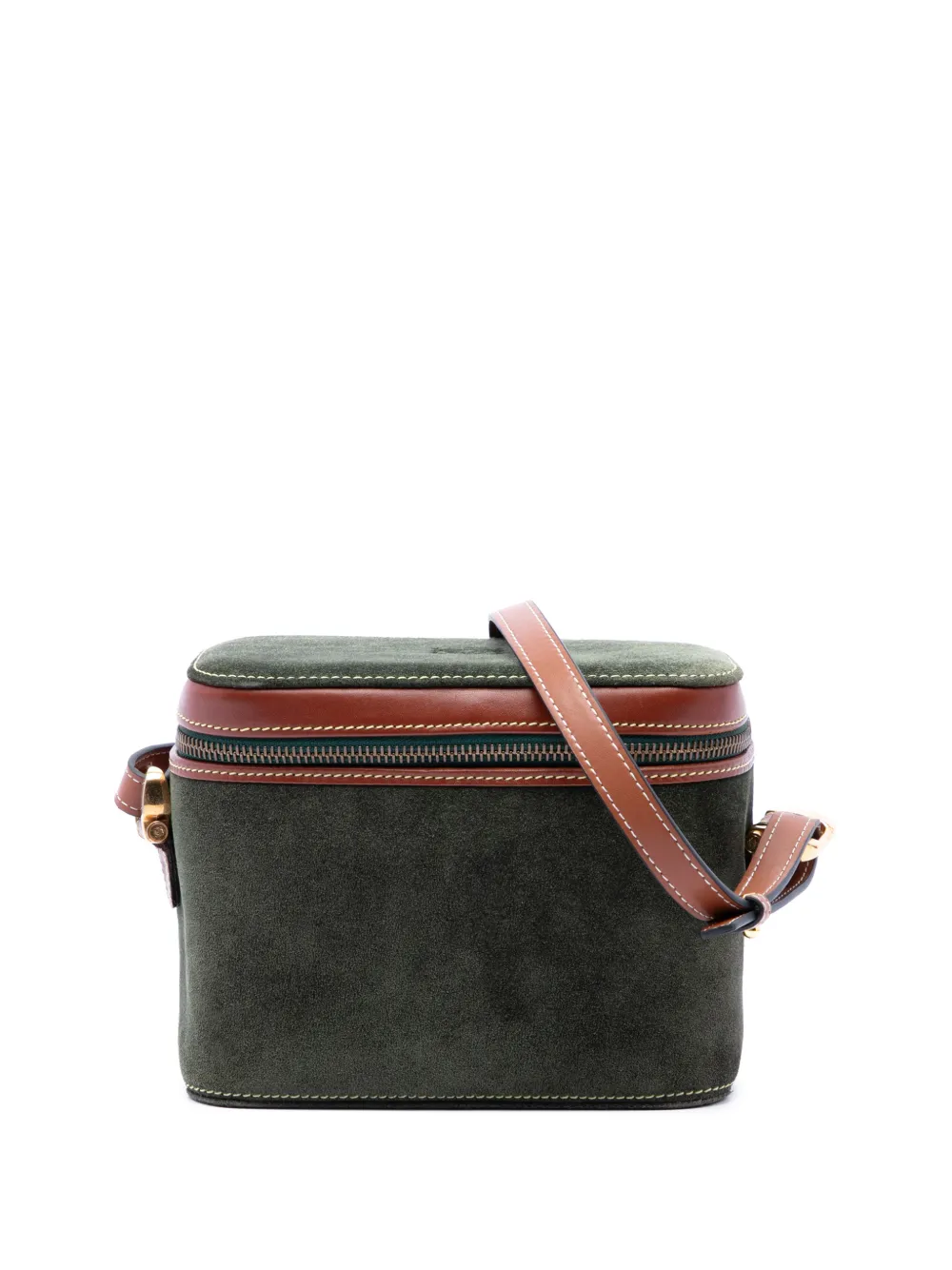 Loewe Pre-Owned 2010-2026 Suede Anagram vanity bag - Verde