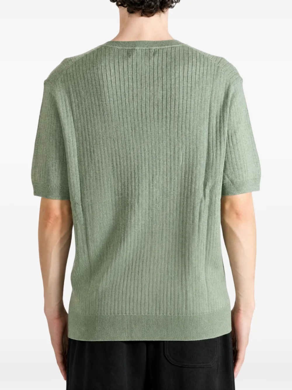 Polo Ralph Lauren ribbed-knit short-sleeved sweater Groen