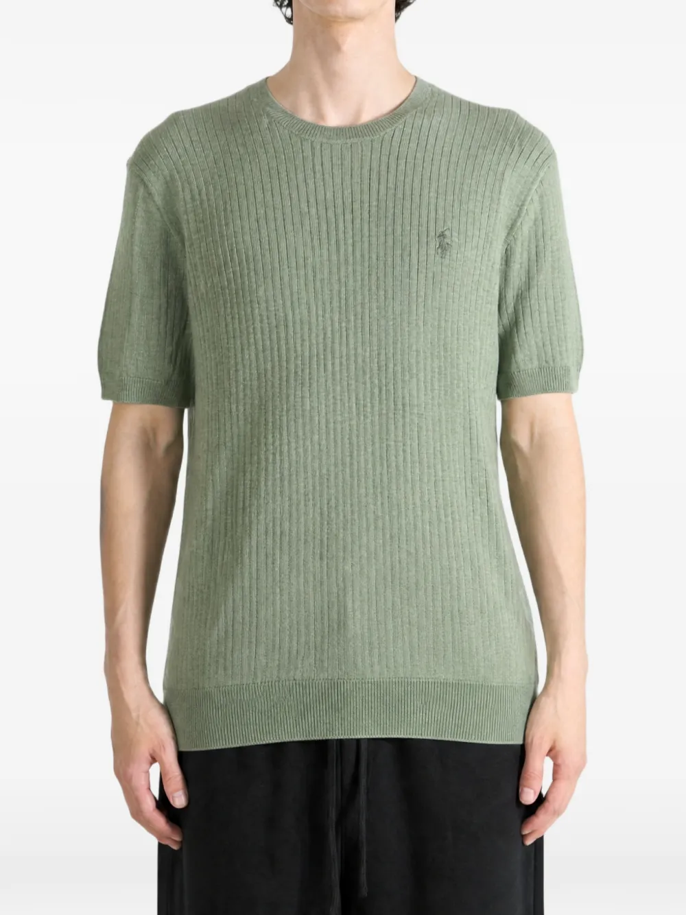 Polo Ralph Lauren ribbed-knit short-sleeved sweater Groen
