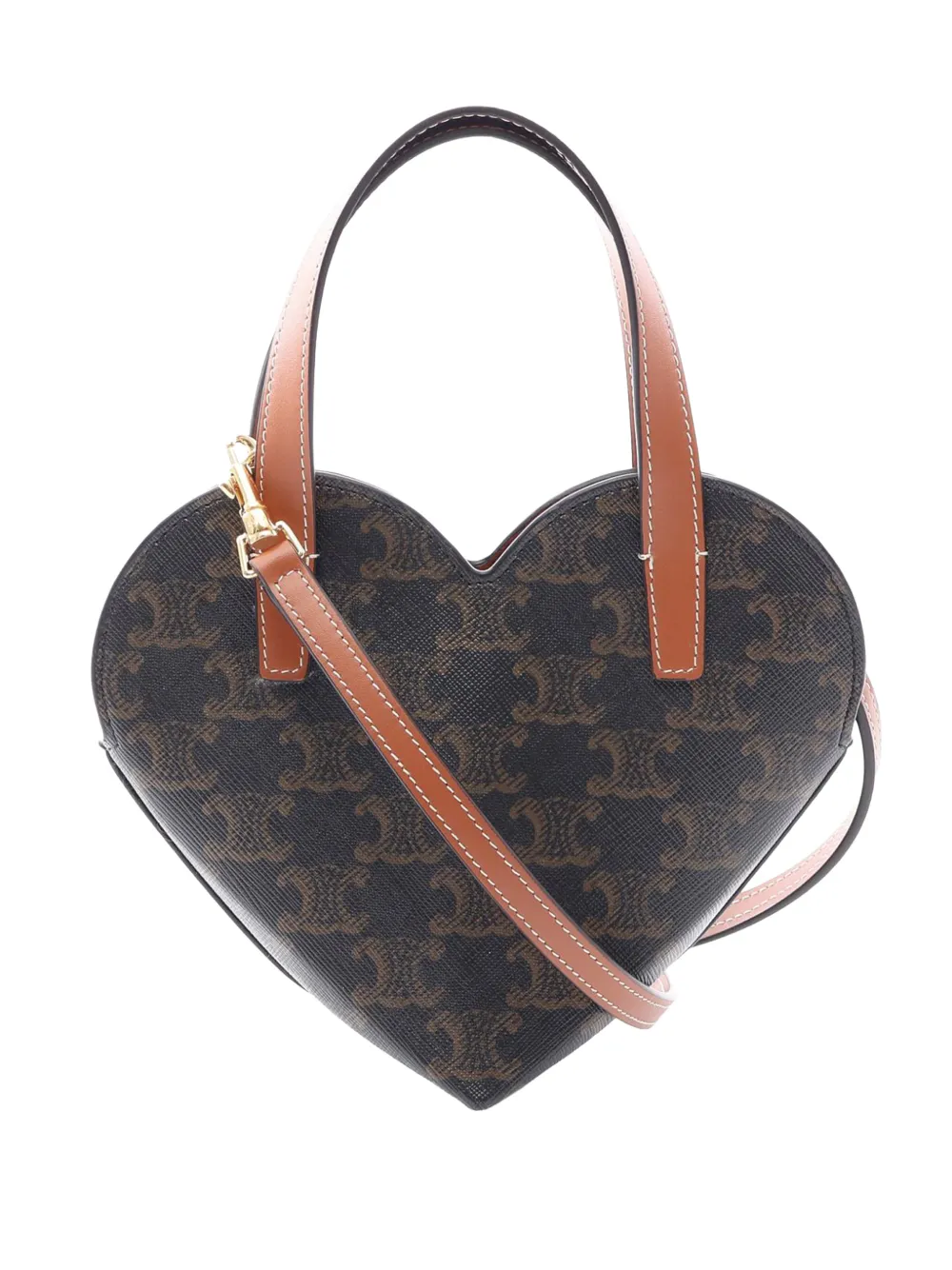 Celine Pre-Owned 2021-2025 Triomphe Coated Canvas Heart crossbody bag - Black