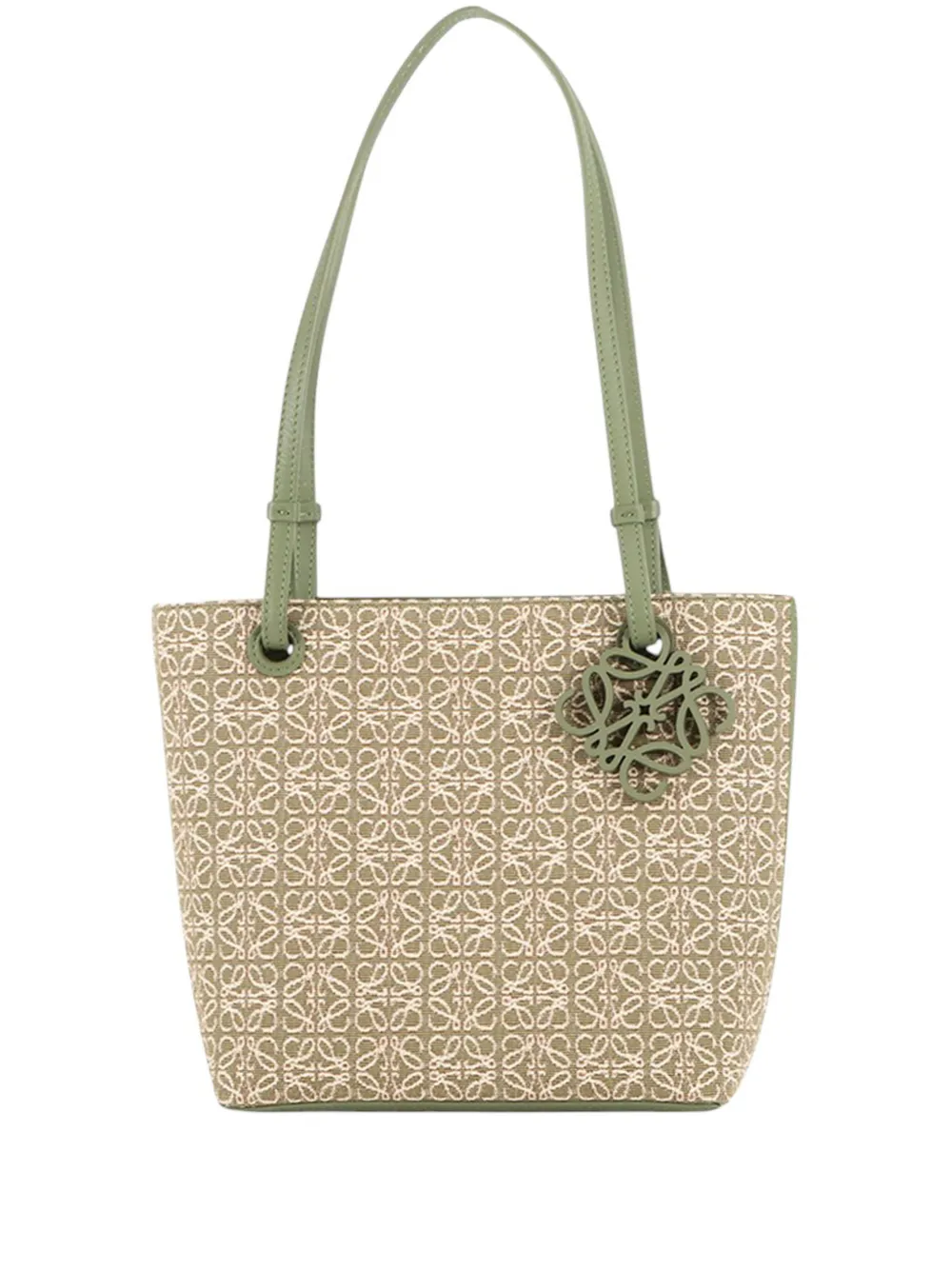 Loewe Pre-Owned 2011 Anagram Square Tote Bag aus Jacquard und Kalbsleder - Grün