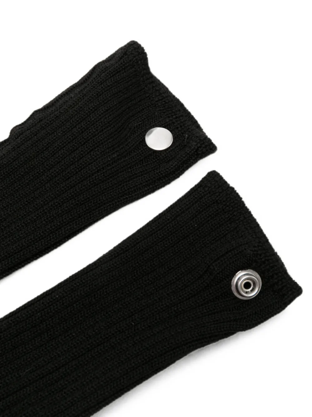 Rick Owens Ribgebreide armwarmers Zwart