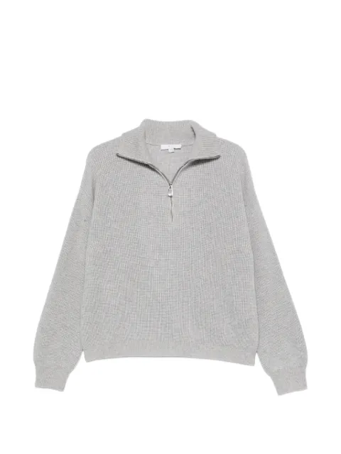 Malo ribbed-knit half-zip sweater