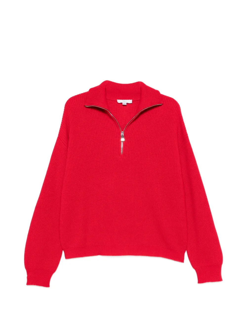 Malo ribbed-knit half-zip sweater - Rot