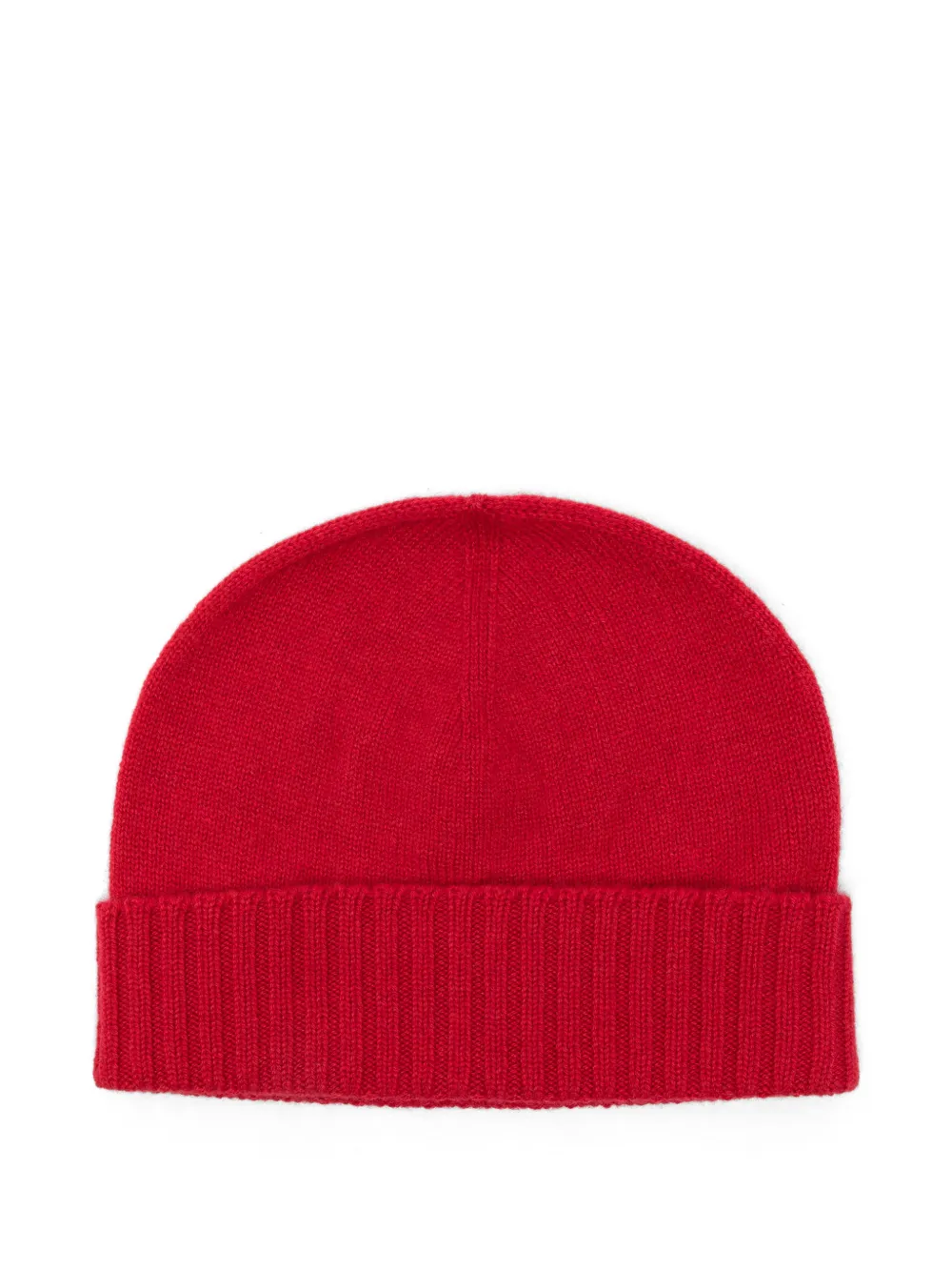 Malo Gebreide muts met geribbelde afwerking Rood