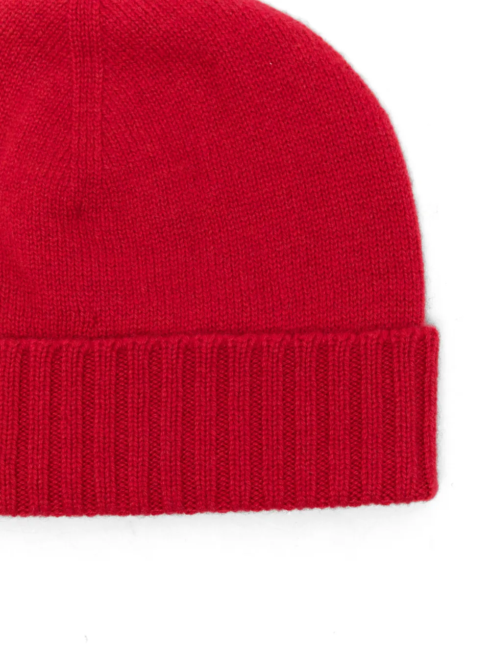 Malo Gebreide muts met geribbelde afwerking Rood