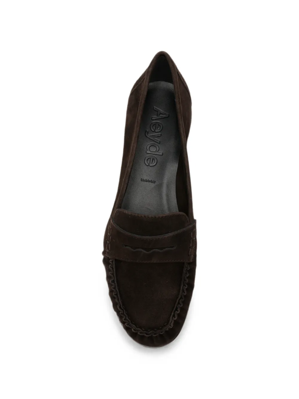 Aeyde Aldous suede penny-slot loafers Bruin