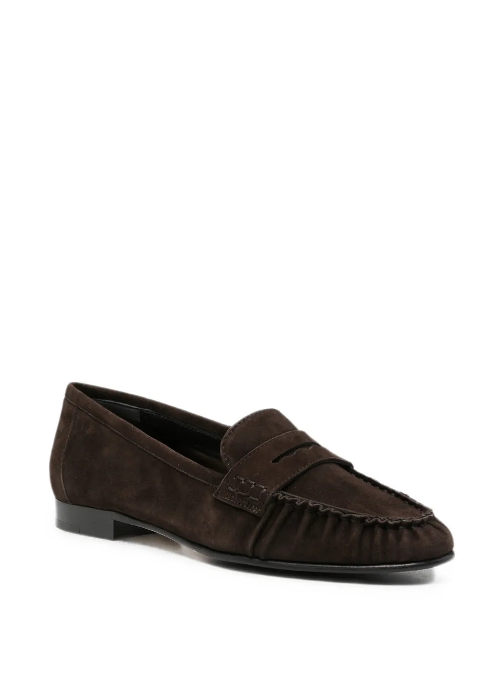Aeyde Aldous suede penny-slot loafers Bruin