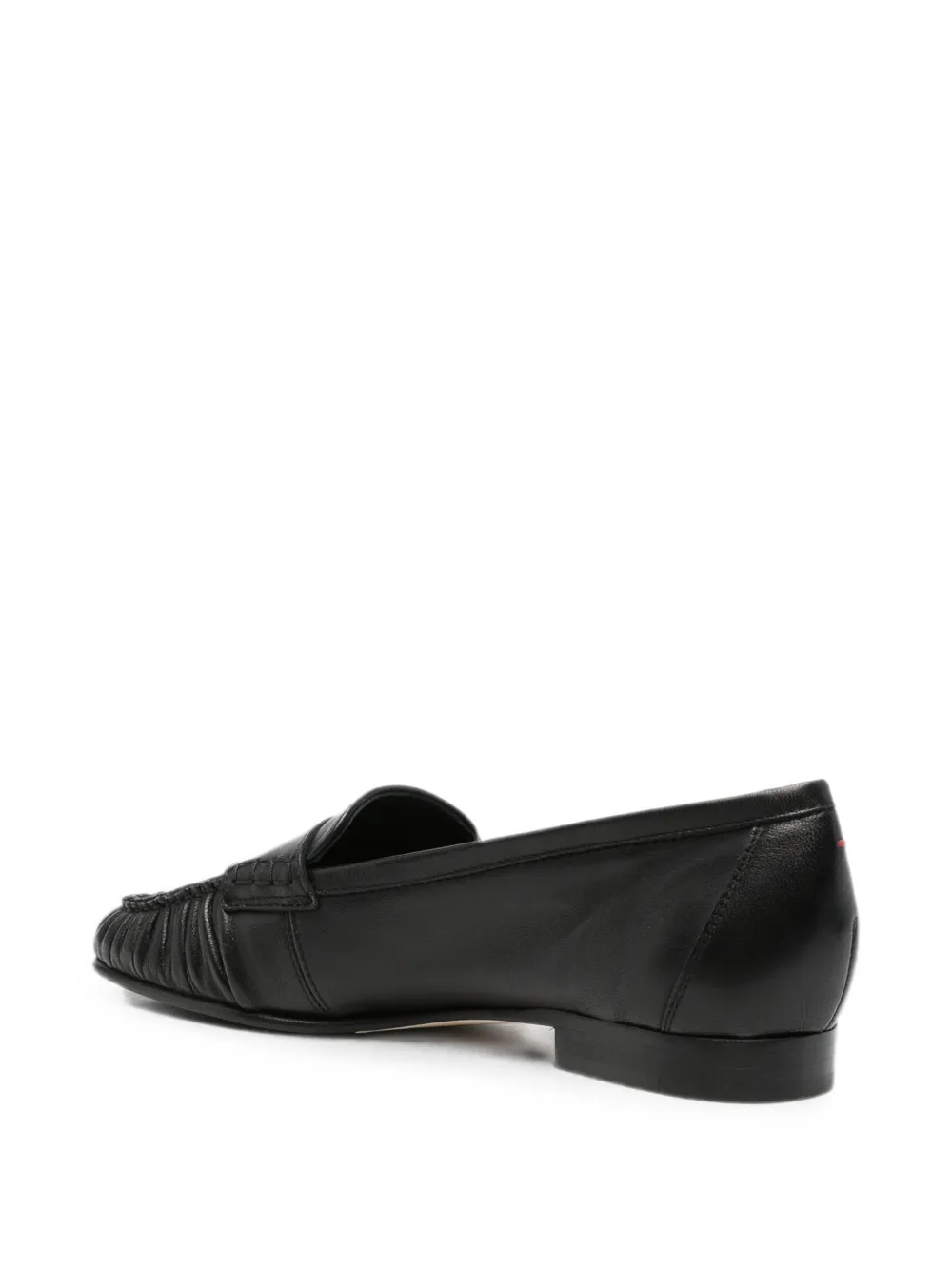 Aeyde Aldous ruched penny-slot loafers Zwart