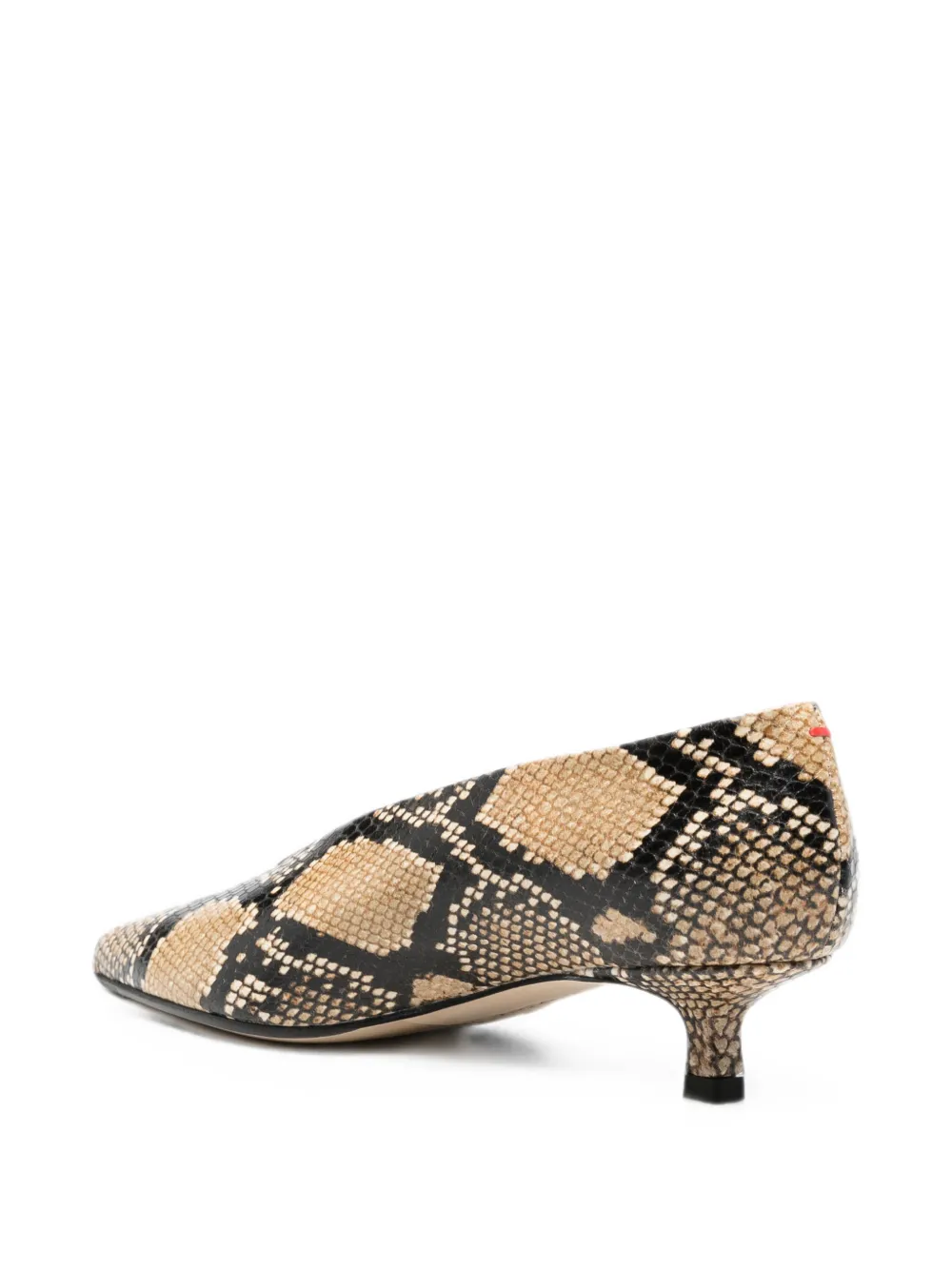 Aeyde Clara snake-effect pointed-toe pumps Beige