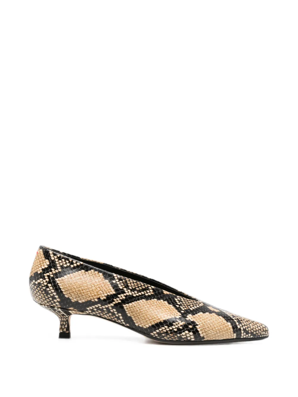 Aeyde Clara snake-effect pointed-toe pumps Beige