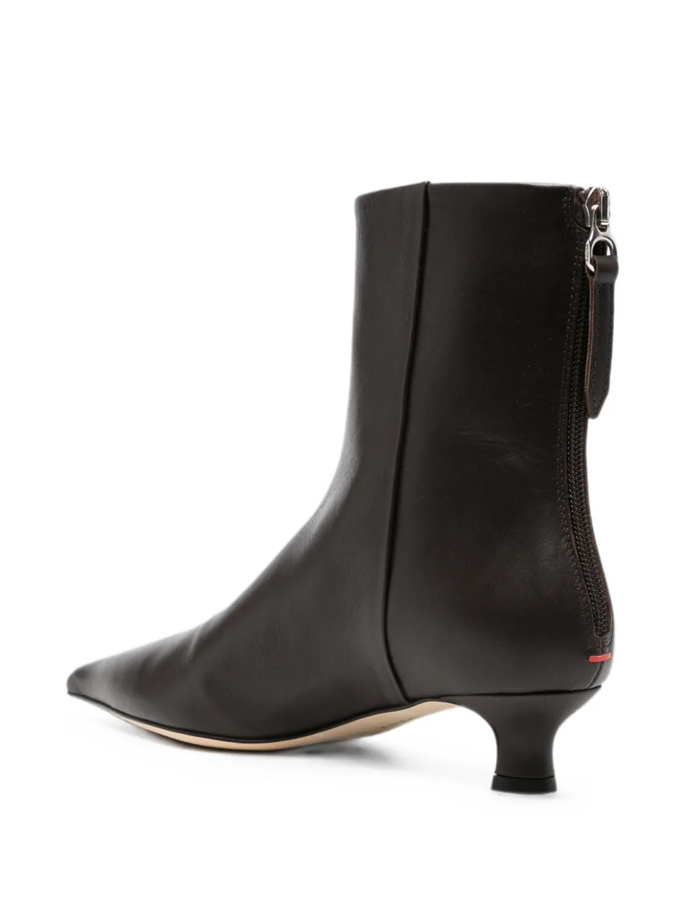 Aeyde Zoe pointed-toe kitten-heel boots Bruin