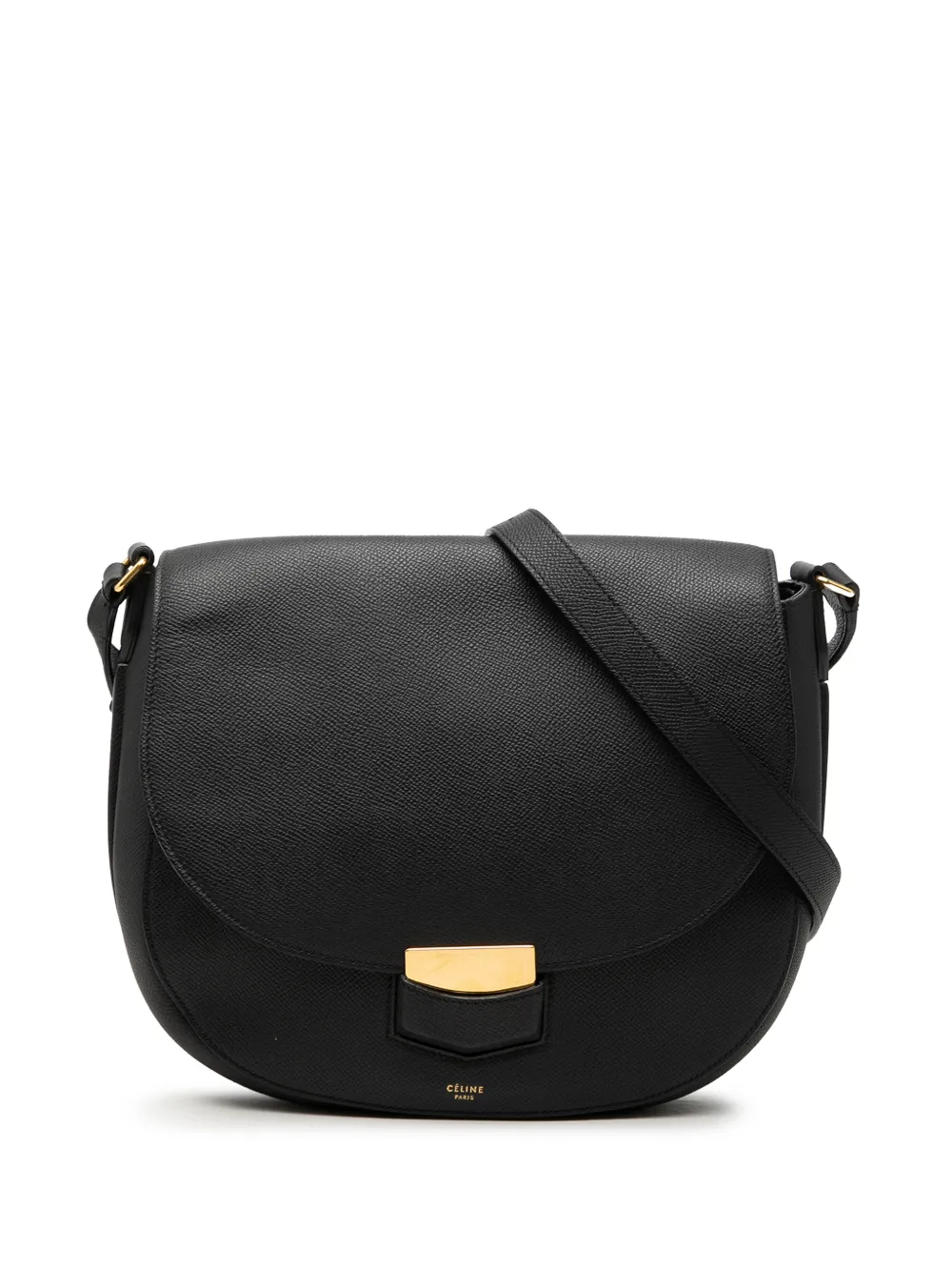 Celine Pre-Owned 2015 Medium Grained Calfskin Trotteur crossbody bag - Black
