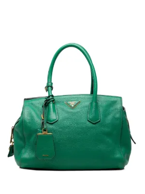 Prada Pre-Owned 2024 Double Handle Ostrich Tote Bag | Green | FARFETCH