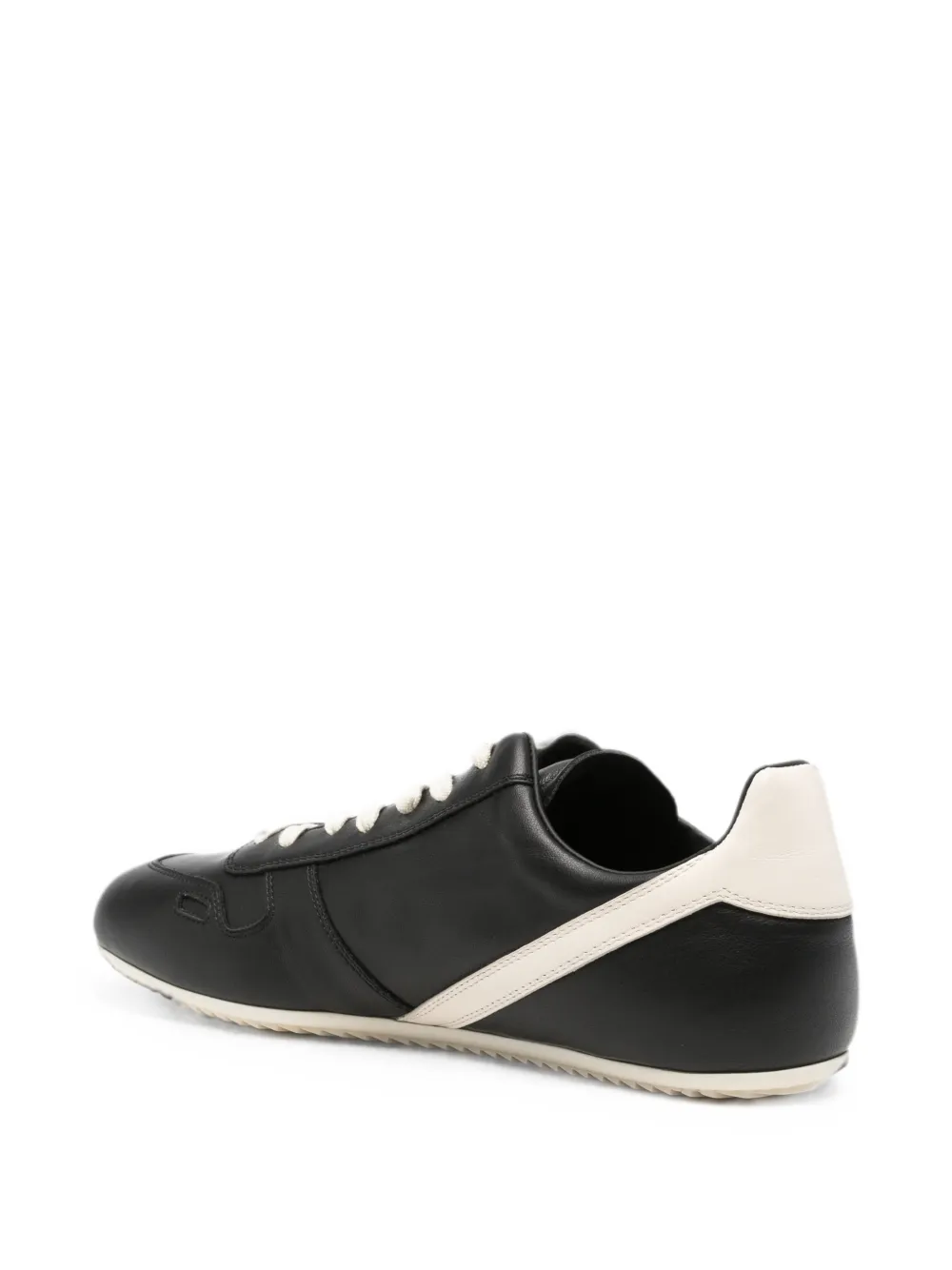 Rick Owens lace-up fastening leather sneakers Zwart