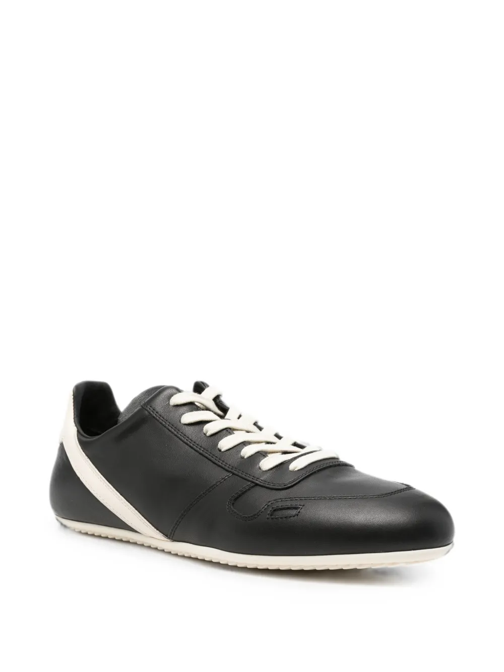 Rick Owens lace-up fastening leather sneakers Zwart