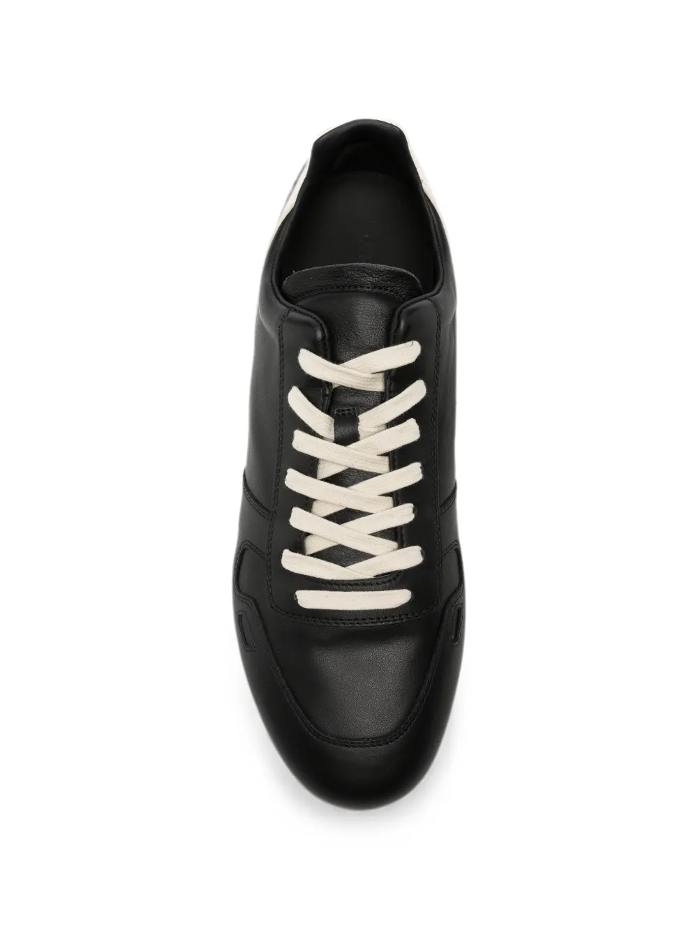 Rick Owens lace-up fastening leather sneakers Zwart