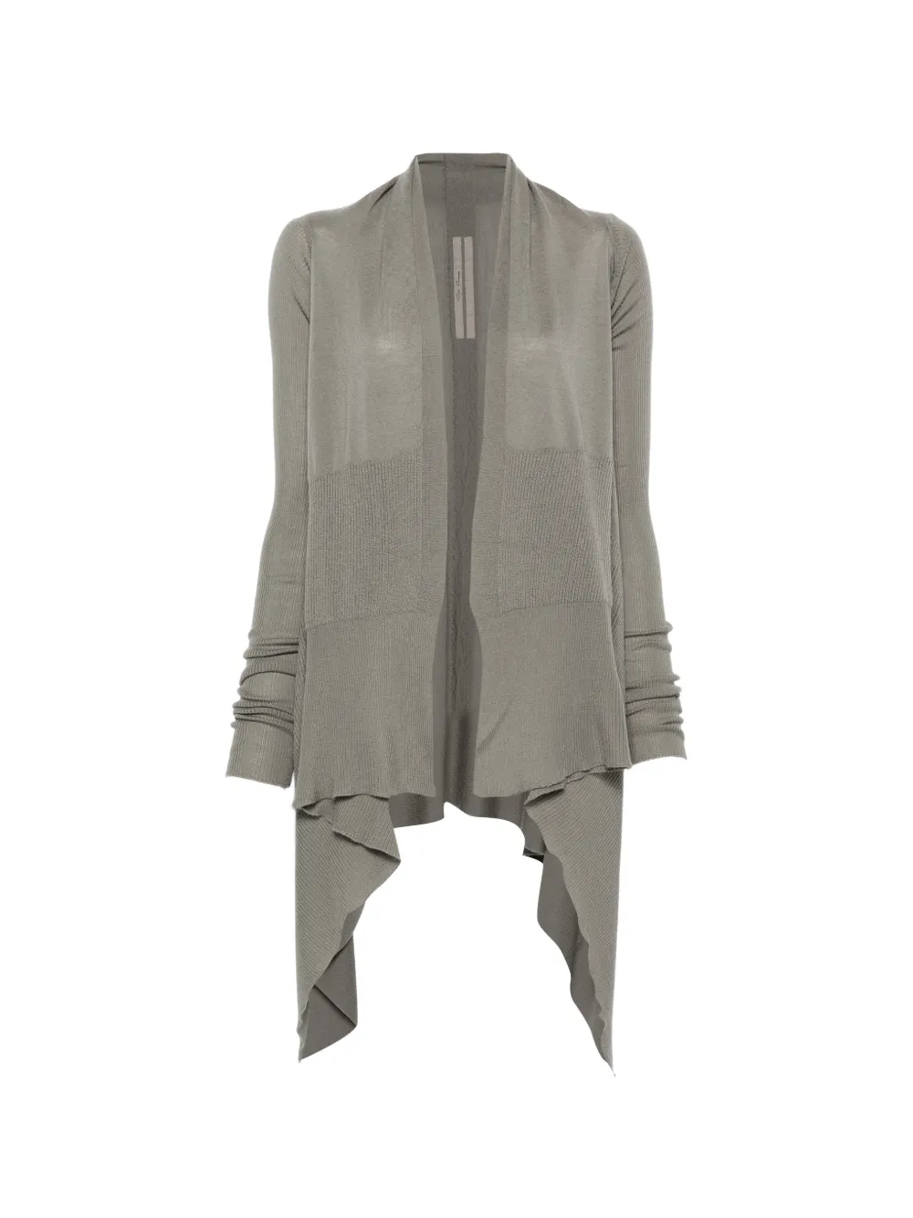 Rick Owens long-sleeve asymmetric cardigan - Grigio