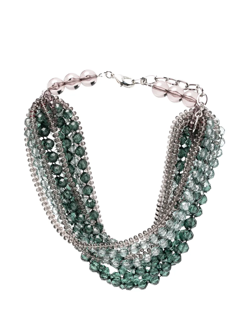 Emporio Armani multi-strand beaded necklace - Grün