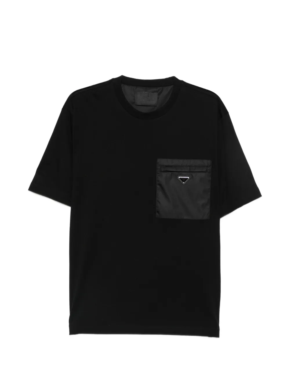 Prada logo-plaque patch-pocket T-shirt - Nero