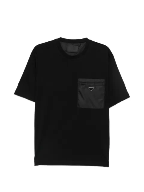 Prada logo-plaque patch-pocket T-shirt