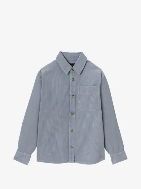 A.P.C. camisa de pana con bolsillo en el pecho