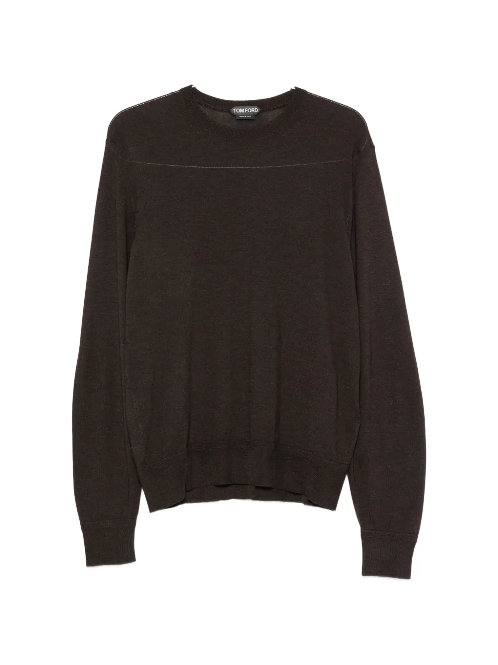 TOM FORD crew neck ribbed-trim sweater - Braun