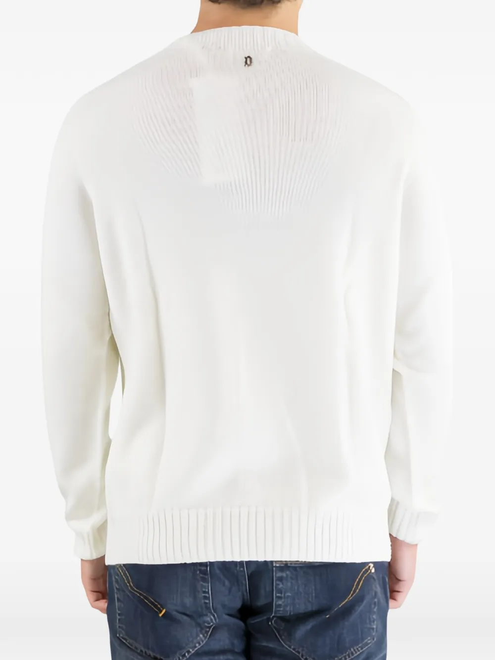 DONDUP Trui met ronde hals en geribbelde afwerking Wit