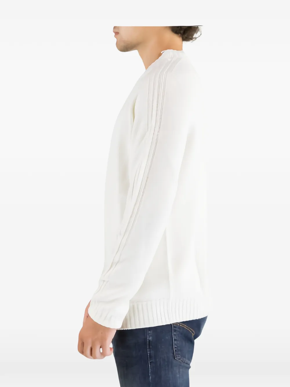 DONDUP Trui met ronde hals en geribbelde afwerking Wit