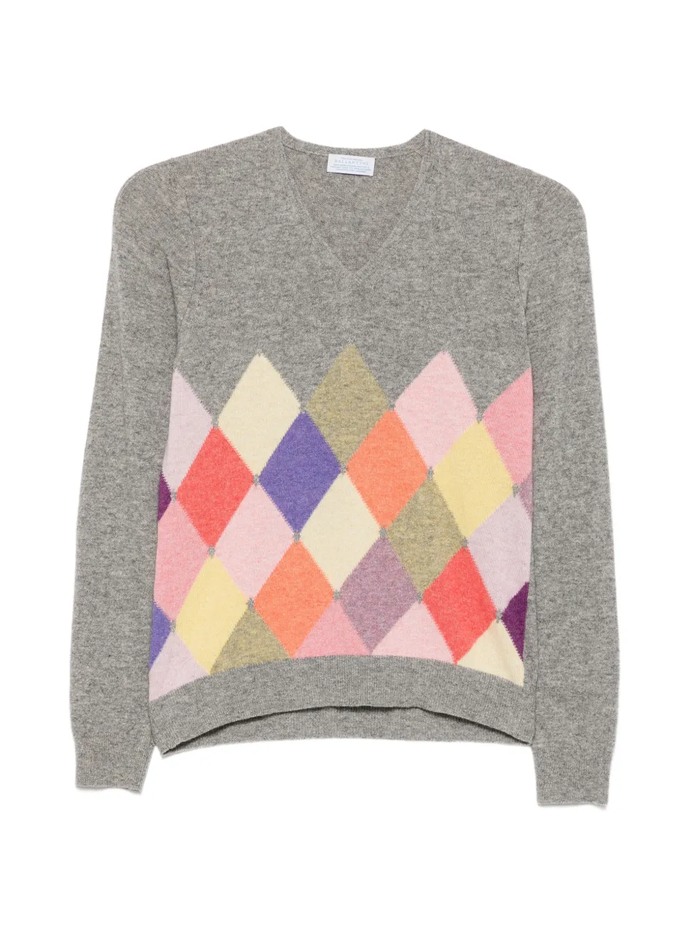 Ballantyne Vintage 2000s Pullover mit Argyle-Muster - Grau