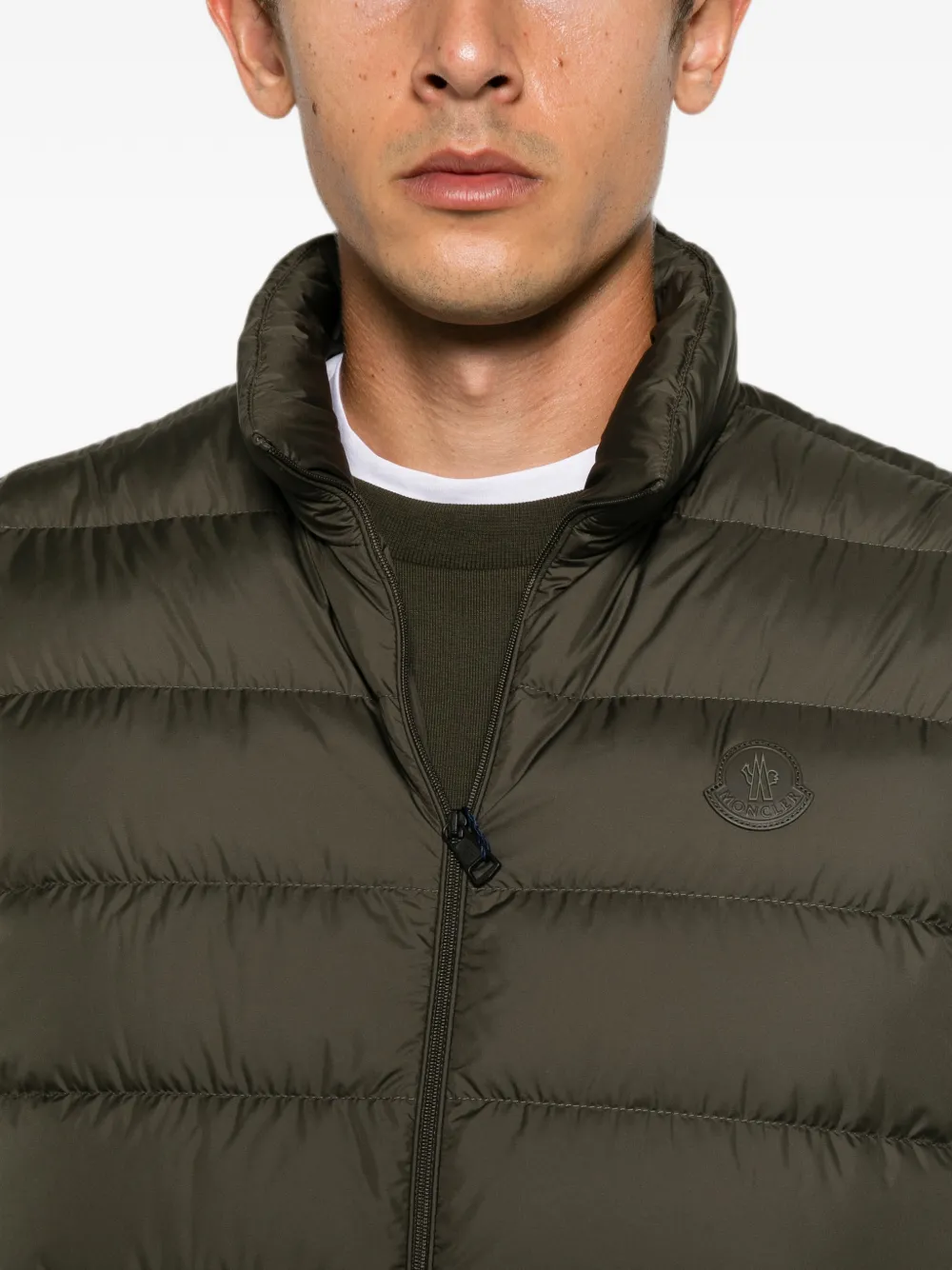 Moncler Bodywarmer met logopatch Groen