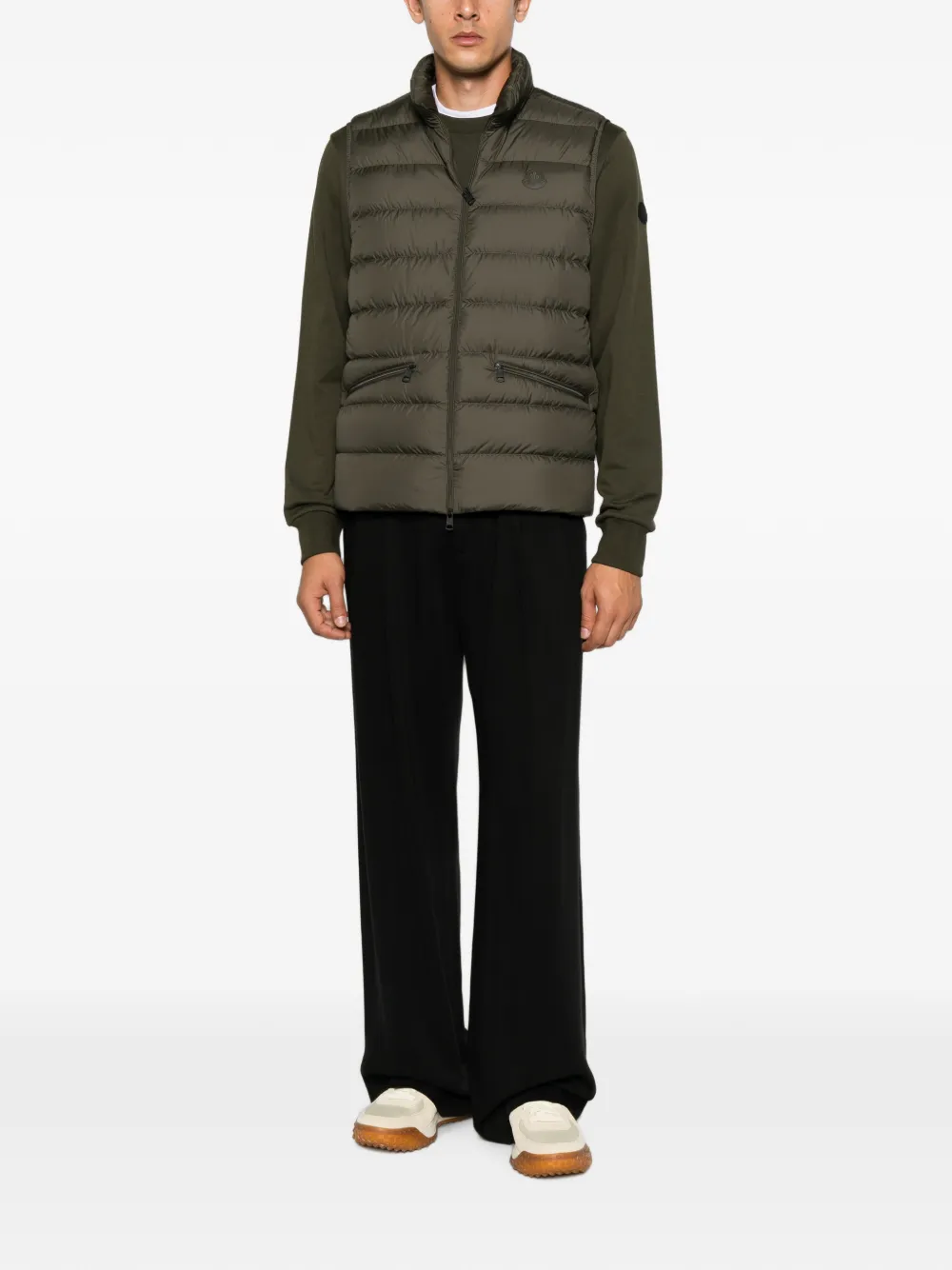 Moncler Bodywarmer met logopatch Groen
