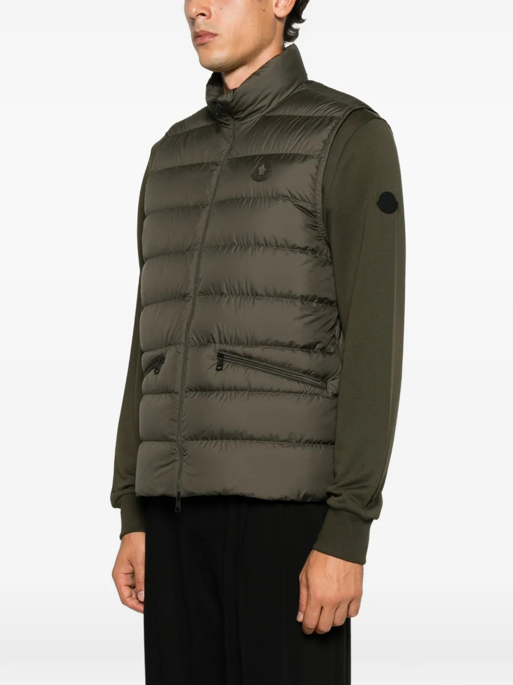 Moncler Bodywarmer met logopatch Groen