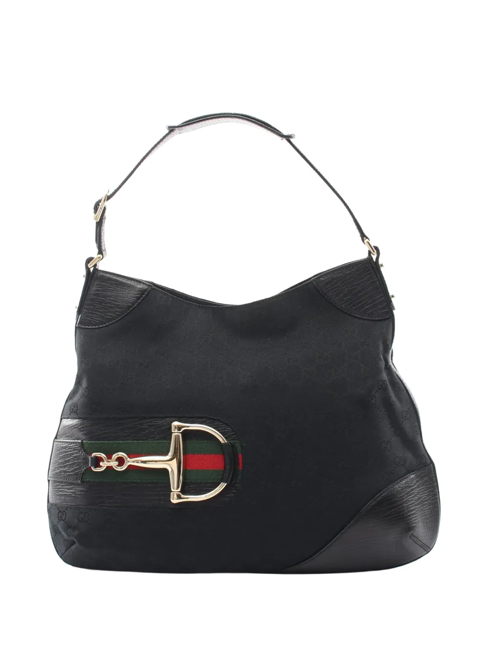 Gucci Pre-Owned 2000-2015 Schultertasche aus Canvas mit Horsebit - Schwarz