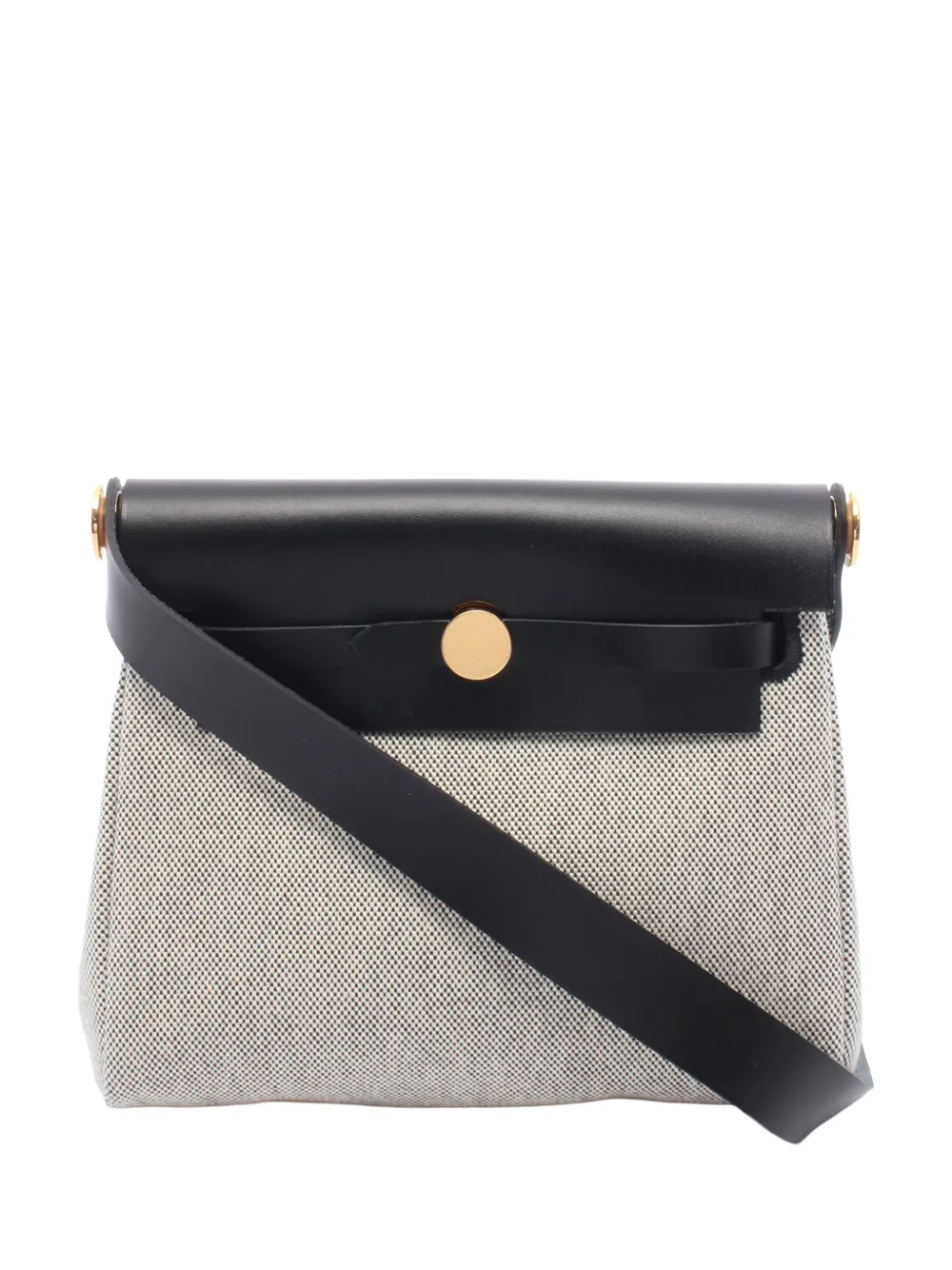Hermès Pre-Owned 2025 Military Toile and Vache Hunter Herbag Zip Umhängetasche 20cm - Grau