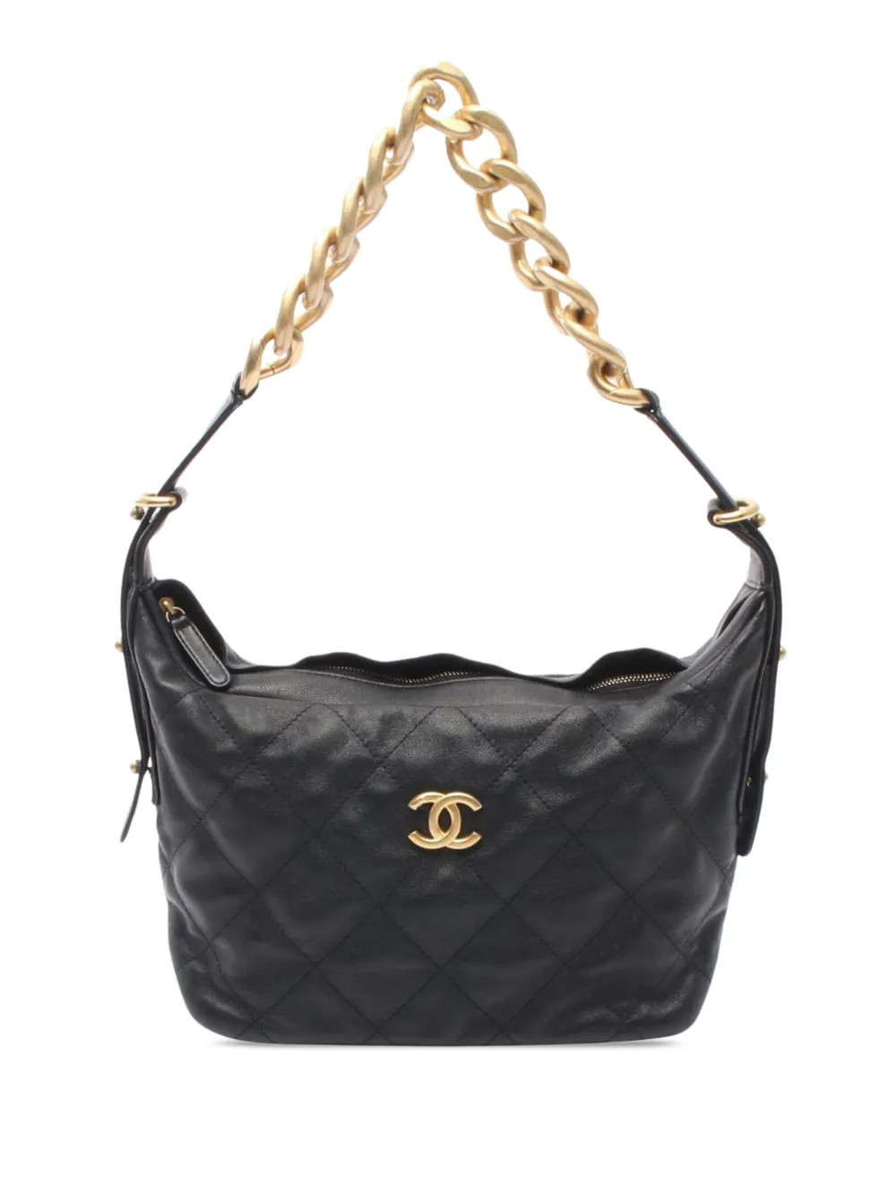 CHANEL Pre-Owned Borsa a spalla Daily Hobo in pelle di vitello trapuntata 2021-2026 - Nero