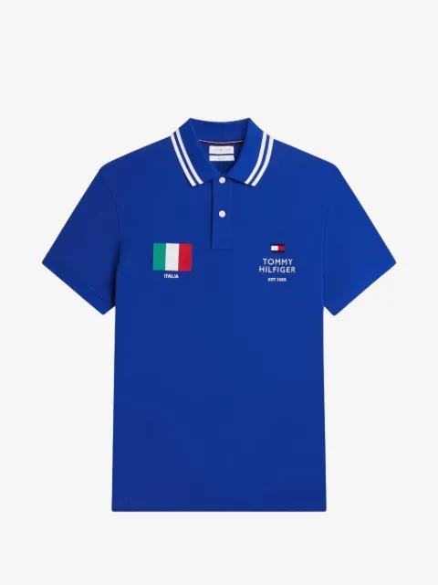Tommy Hilfiger logo-embroidered tipped polo shirt