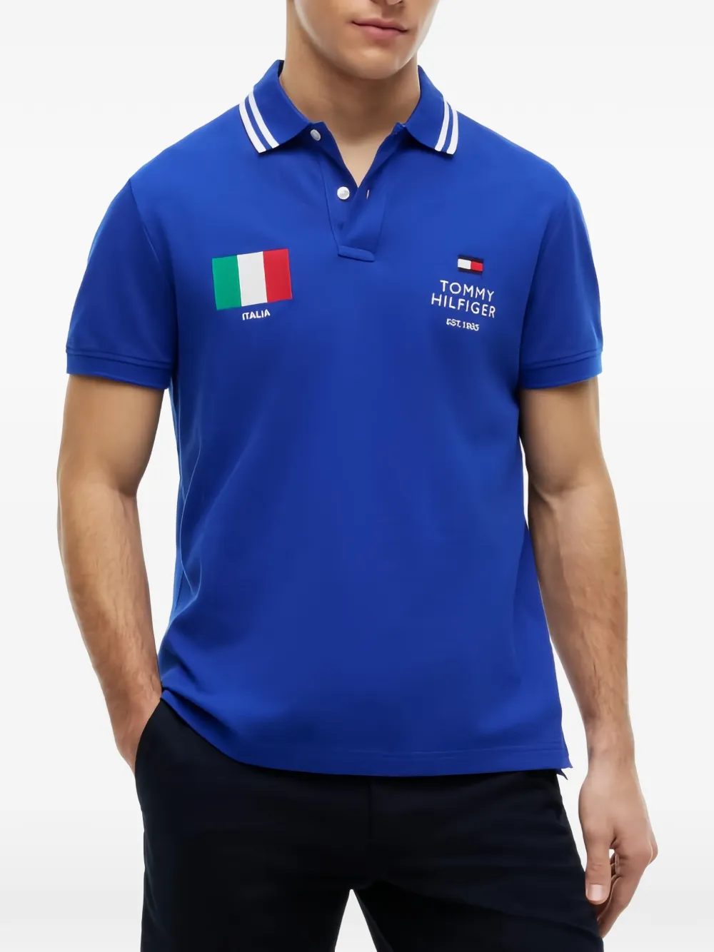 Tommy Hilfiger Poloshirt met geborduurd logo Blauw