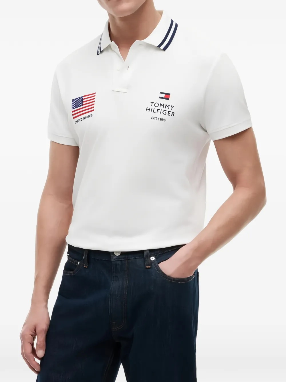 Tommy Hilfiger Poloshirt met geborduurd logo Wit