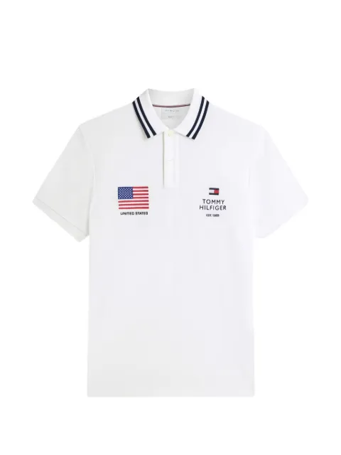 Tommy Hilfiger logo-embroidered tipped polo shirt
