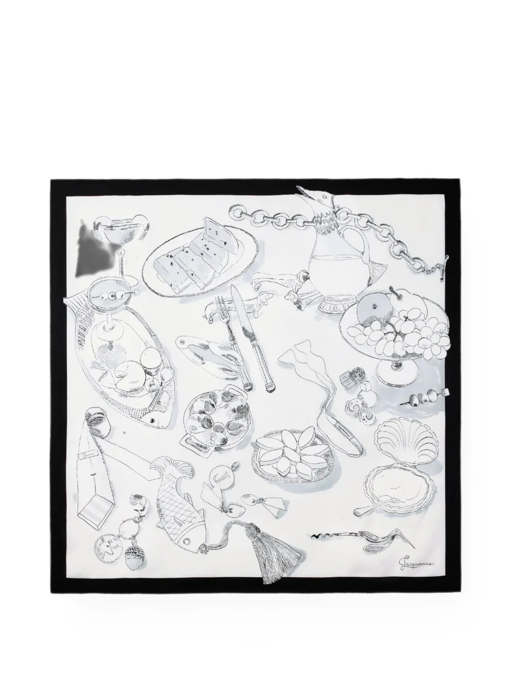 Jacquemus The Cocktail large scarf - Bianco