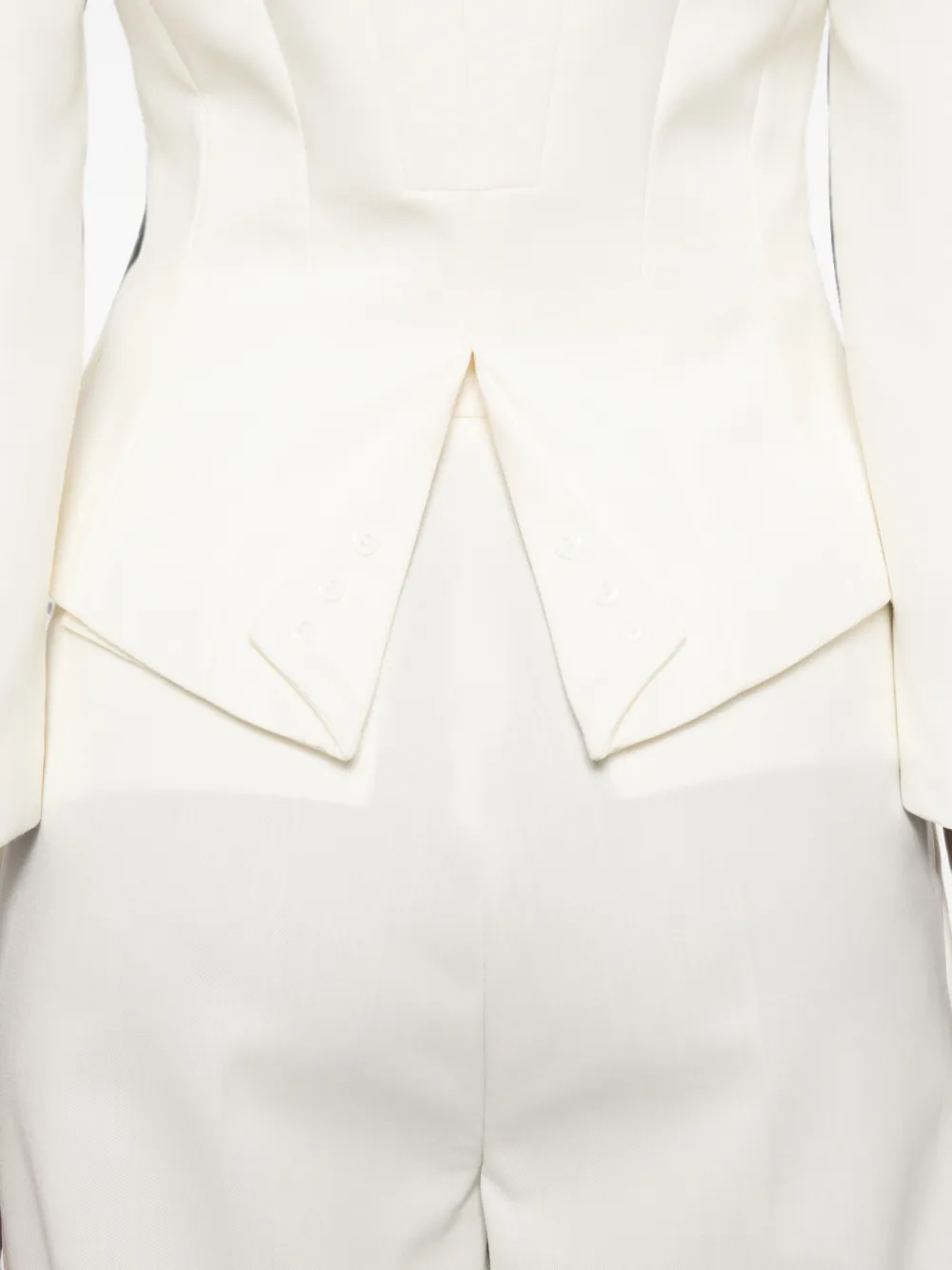 Elisabetta Franchi Jack met puntige revers en logo-plakkaat Wit