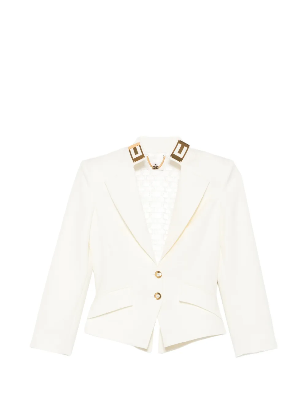 Elisabetta Franchi logo-plaque peak-lapels jacket