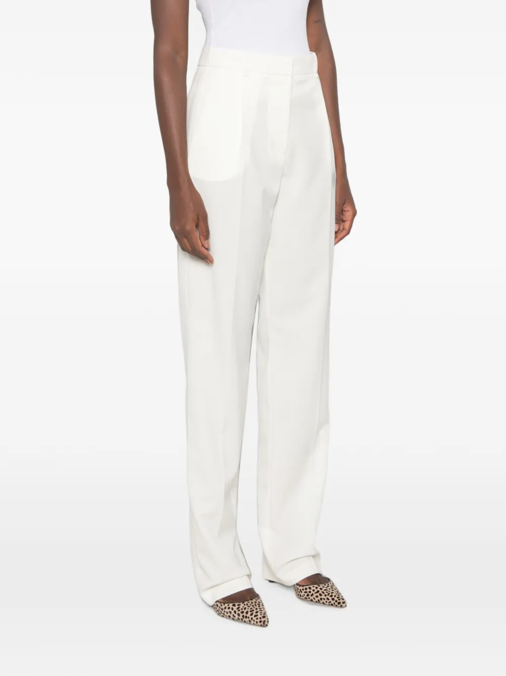 Elisabetta Franchi Straight plooibroek Wit
