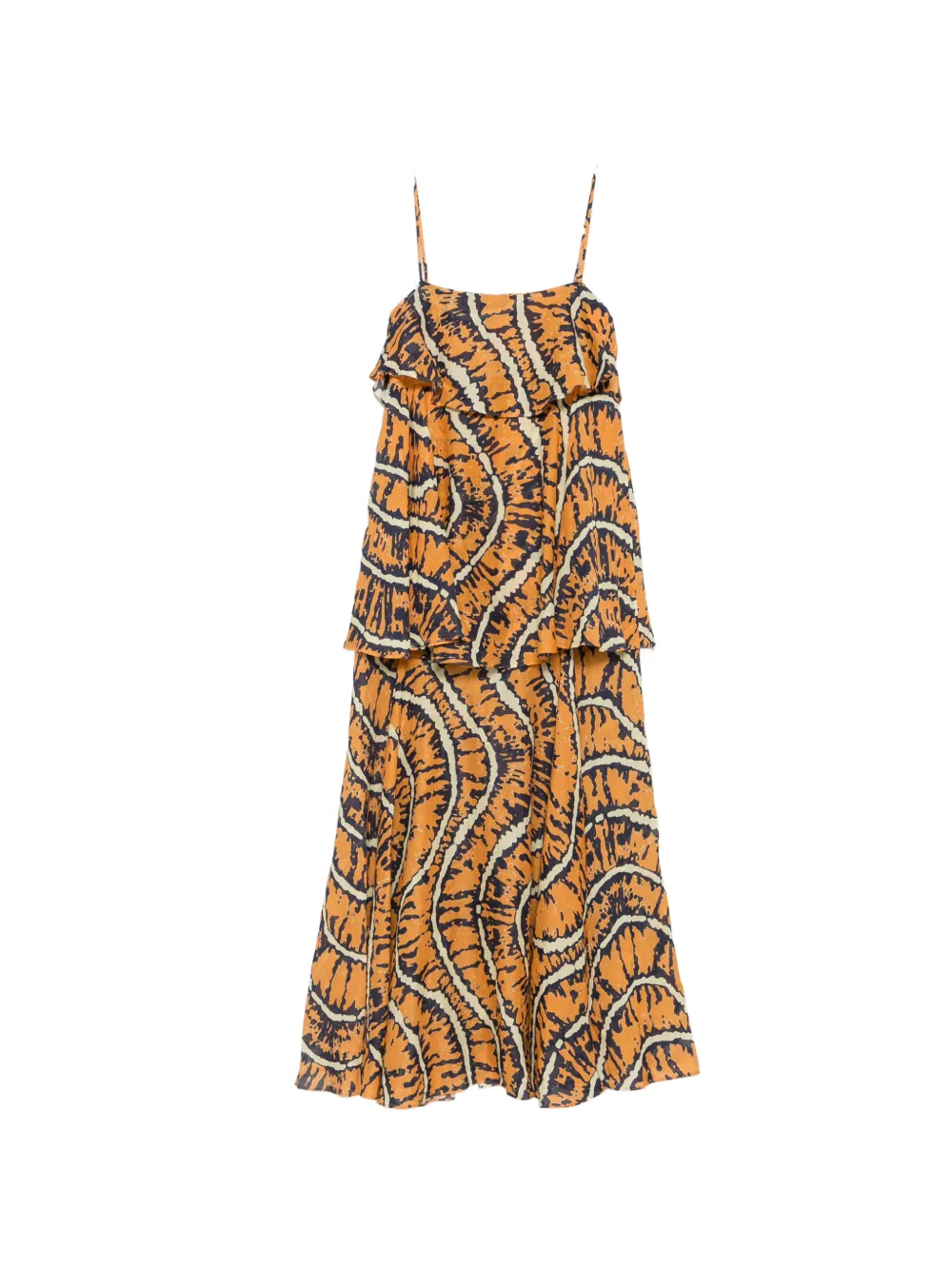 ALEMAIS Ripple ruffled tiered maxi dress