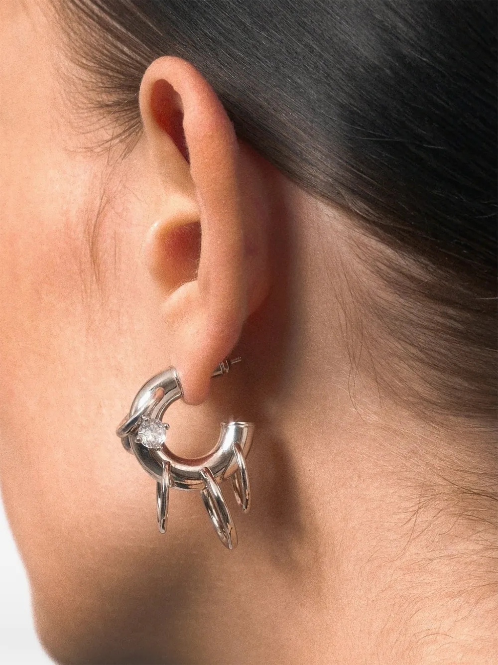 Panconesi Serpent crystal-embellished hoop earrings - Argento