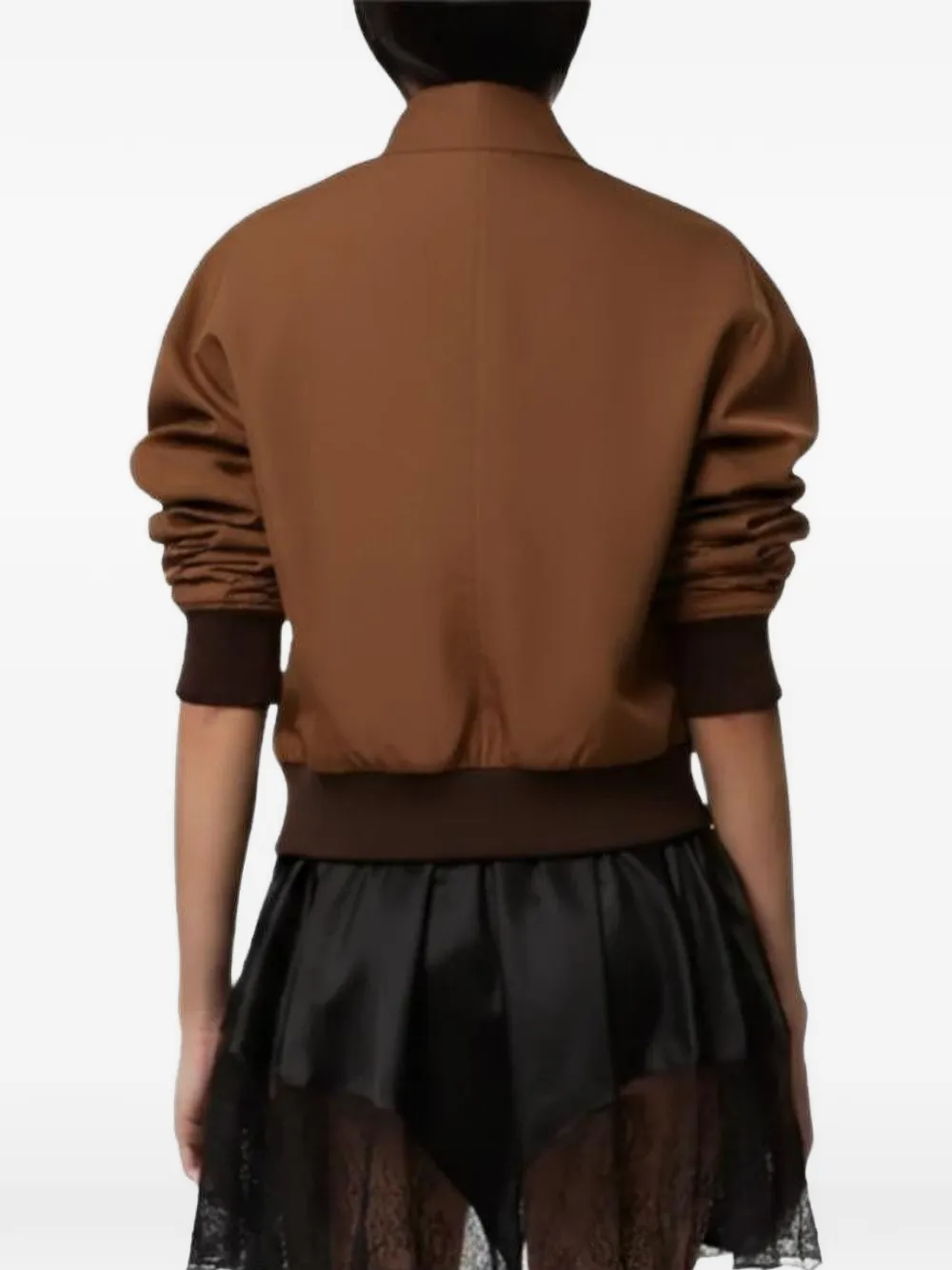 Nina Ricci Ottoman getailleerd jack met sjaaldetail Bruin