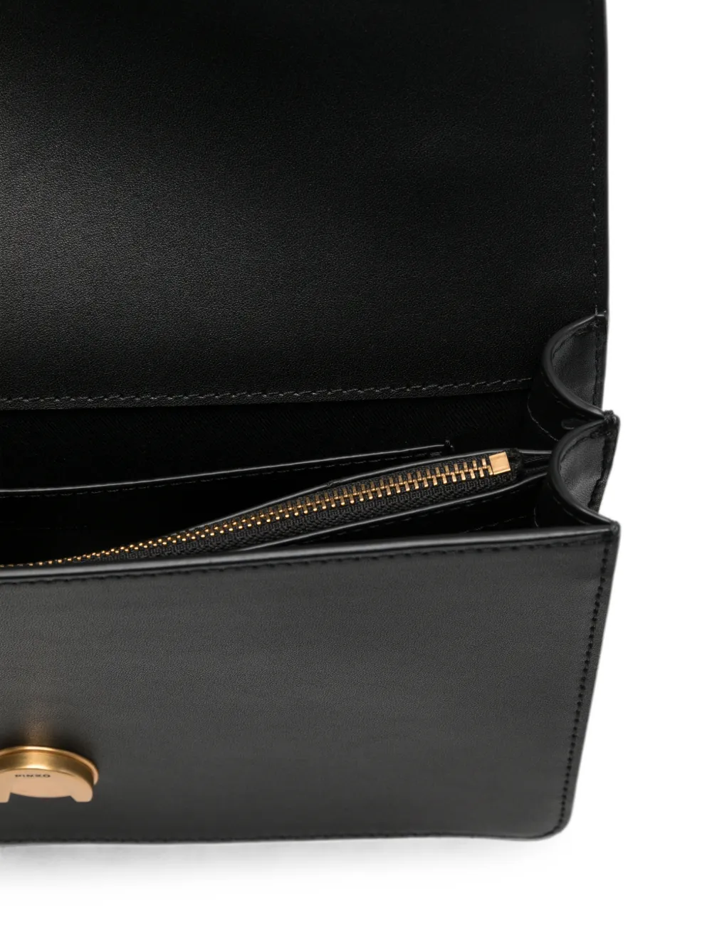 PINKO Kleine Love One Classic leren schoudertas Zwart