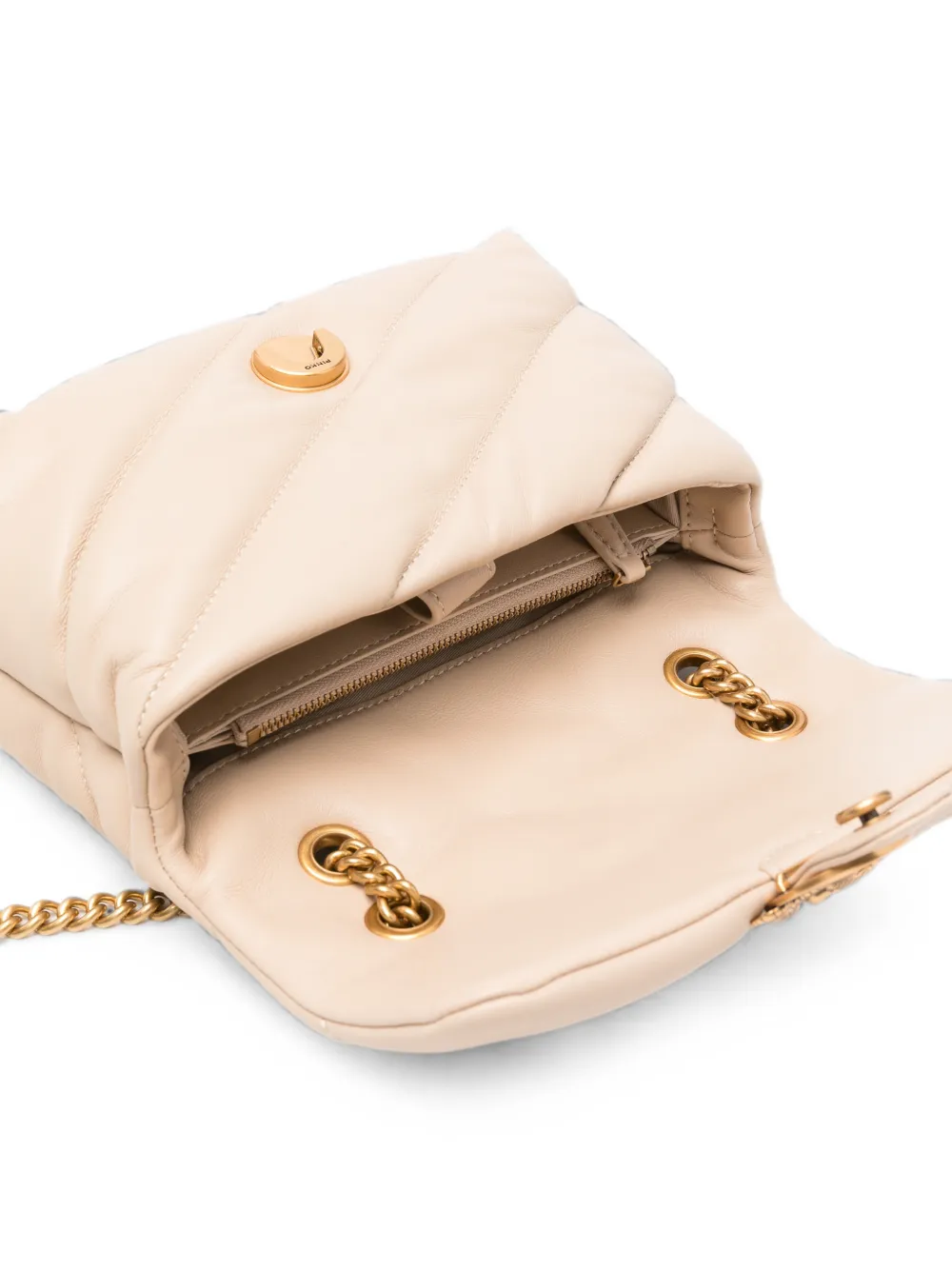 PINKO Love Puff gewatteerde leren shopper Beige