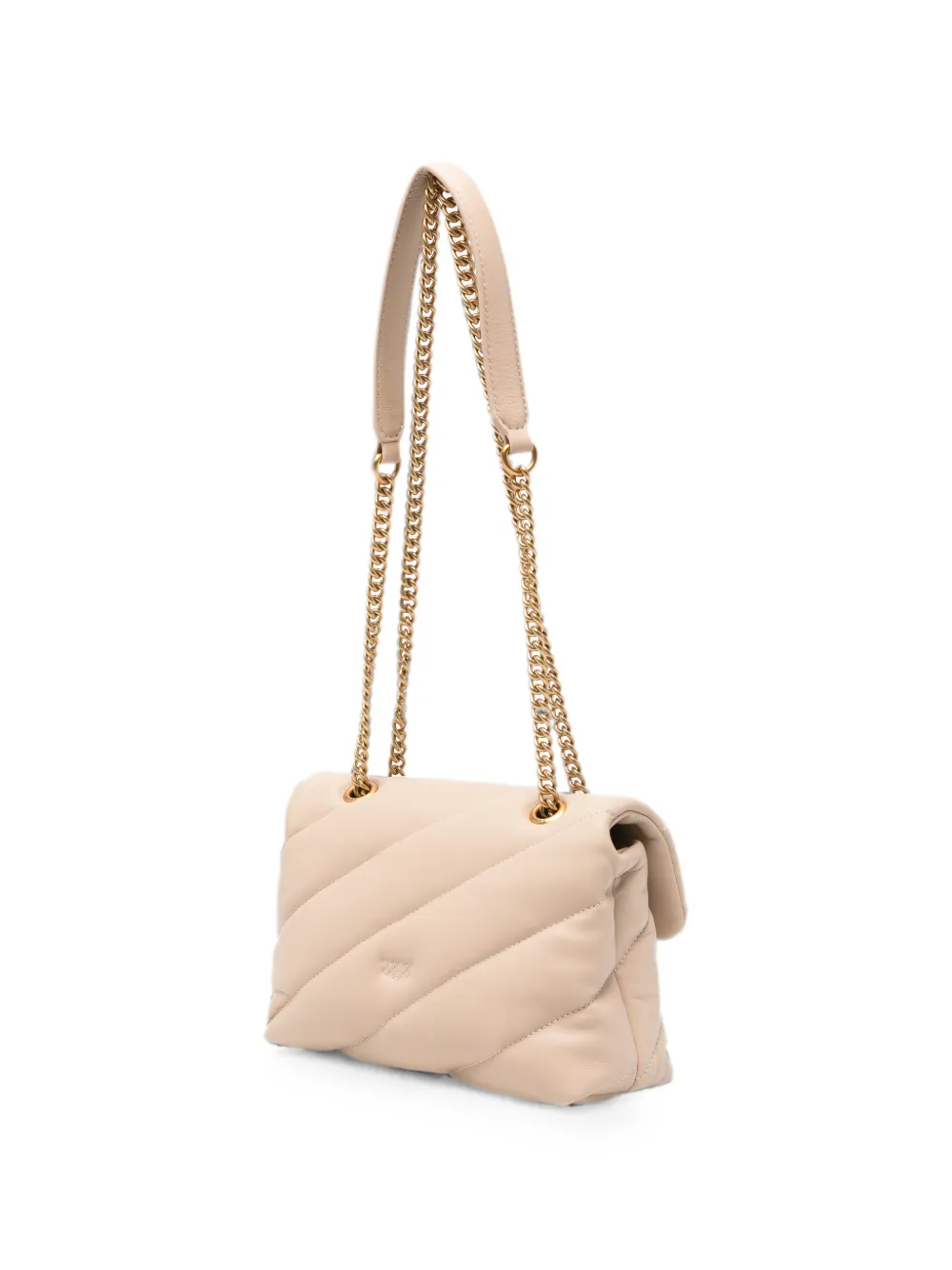 PINKO Love Puff gewatteerde leren shopper Beige
